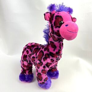 FIESTA Vernon Giraffe Plush Pink Purple Spotted Leopard Stuffed Animal Toy 10.5